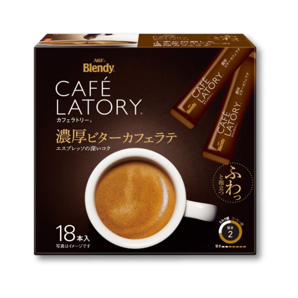 AGF Blendy Cafe Latory Stick Bitter Cafe Latte (Instant coffee) 18 Pieces