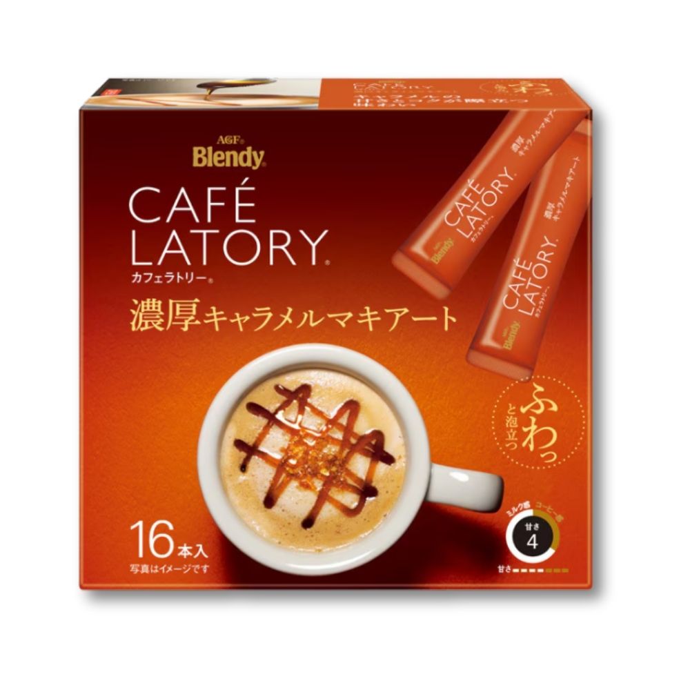 AGF Blendy Cafe Latory Stick Rich Caramel Macchiato (Instantkaffee) 18 Stück