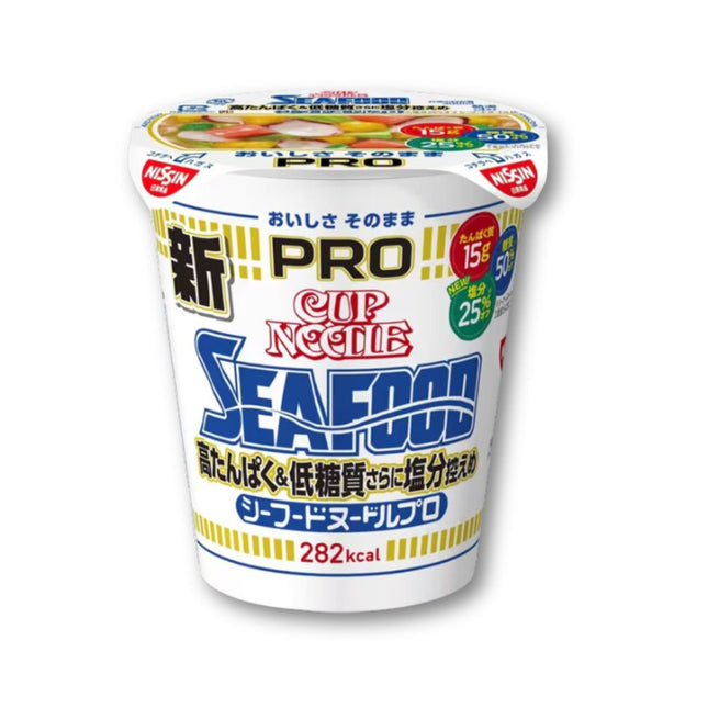 Nissin Cup Noodles PRO – Meeresfrüchte, wenig Salz, viel Protein und wenig Kohlenhydrate