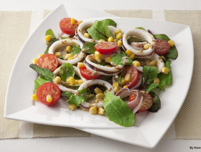 <h1>Squid and Mini Tomato Salad with Mustard and Kewpie Separated French Dressing</h1>