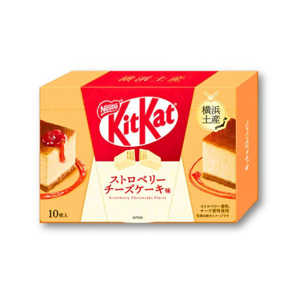 Tarta de queso con fresas Kitkat de Japón, 10 unidades