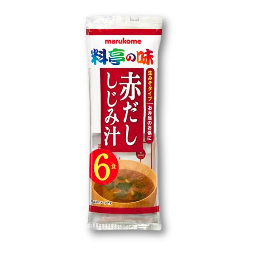 Marukome Fresh Miso Soup -  Red Dashi Shijimi 6 Servings