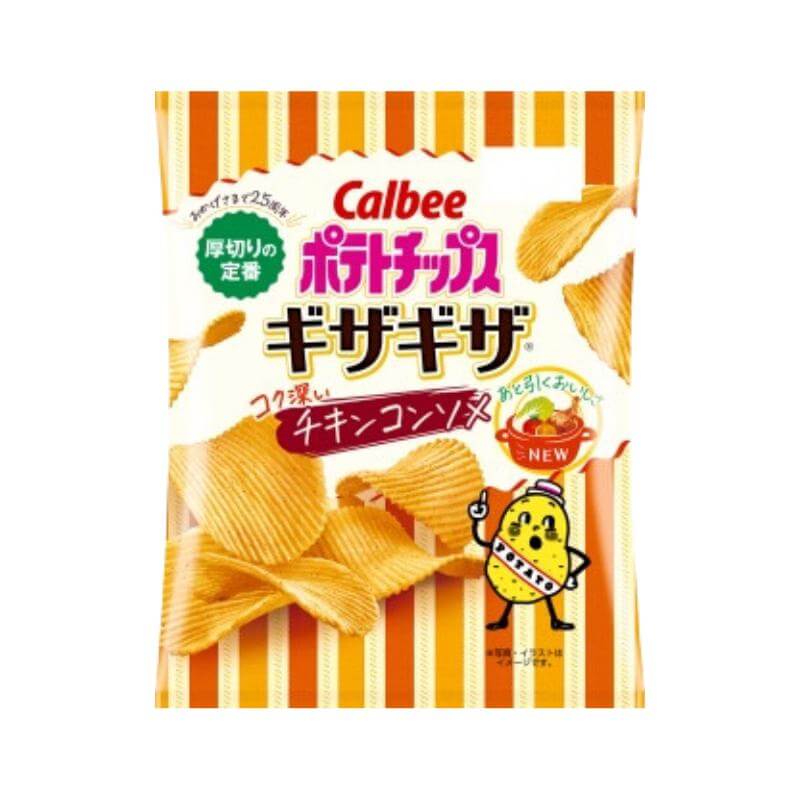 Calbee Potato Chips Gizagiza - Rich Chicken Consomme - Konbini Stop