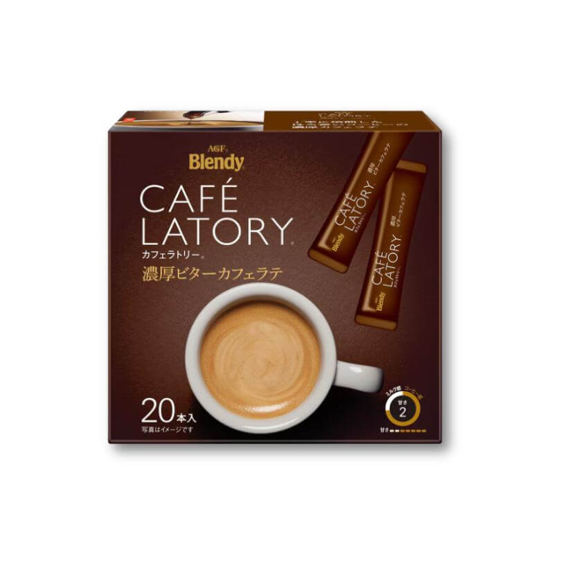 AGF Blendy Cafe Latory Stick Bitter Cafe Latte (Instant coffee) 20 Pieces - Konbini Stop