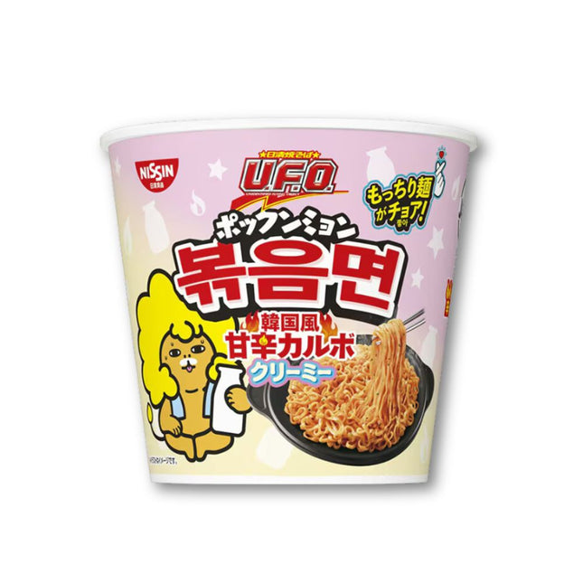 Nissin Yakisoba UFO - Carbonara cremosa, dulce y picante, estilo coreano