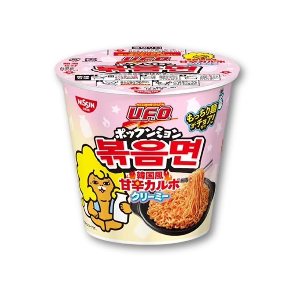 Nissin Yakisoba UFO - Korean style Sweet and Spicy Creamy Carbonara