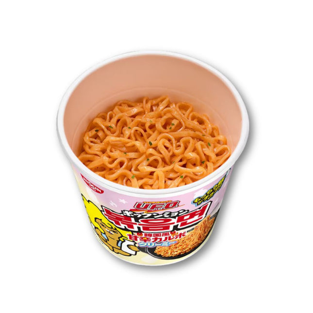 Nissin Yakisoba UFO - Carbonara cremosa, dulce y picante, estilo coreano