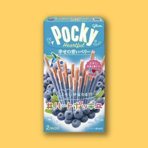 Pocky Heart Biscuit Sticks - Blueberry - konbinistop