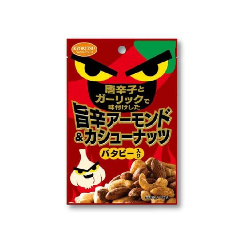 Kyoritsu Spicy Almonds & Cashews - Chilli pepper & Garlic - Konbini Stop