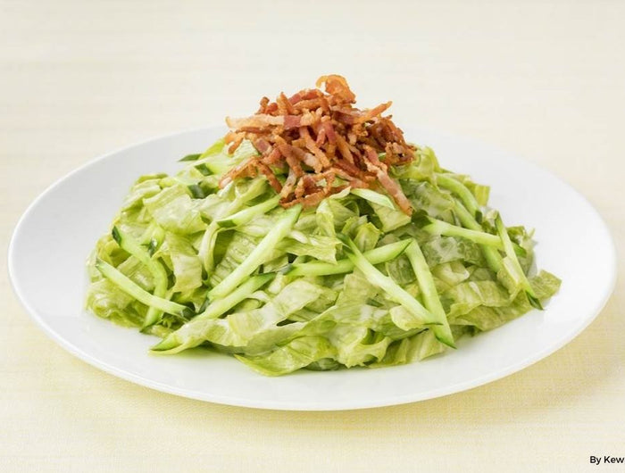 <h1>Lettuce, Cucumber, and Crispy Bacon Salad with Kewpie White French Dressing</h1>