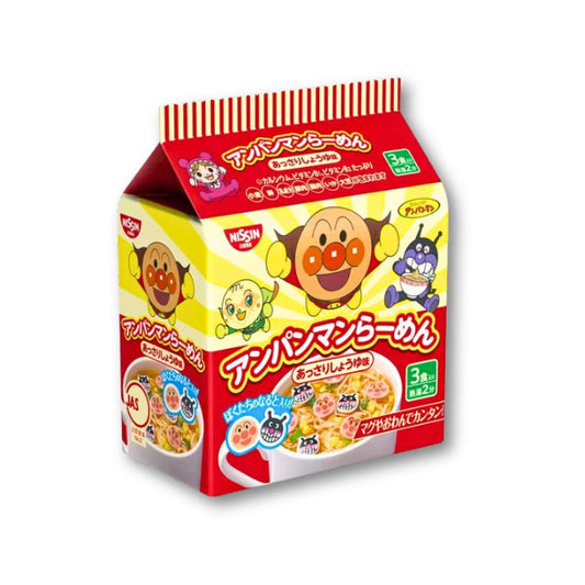 Anpanman Ramen Pack - Light Soy Sauce Flavor 3 pcs Pack