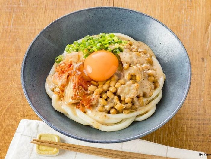 <h1>Udon with Natto, Kimchi, and Deep-fried Sesame Dressing</h1>