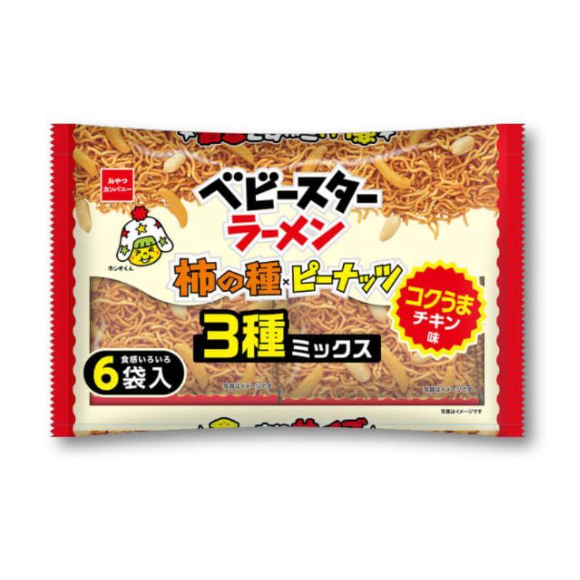 Baby Star Chicken Ramen + Kaki no tane Mix Snack - 6 pcs Pack - Konbini Stop