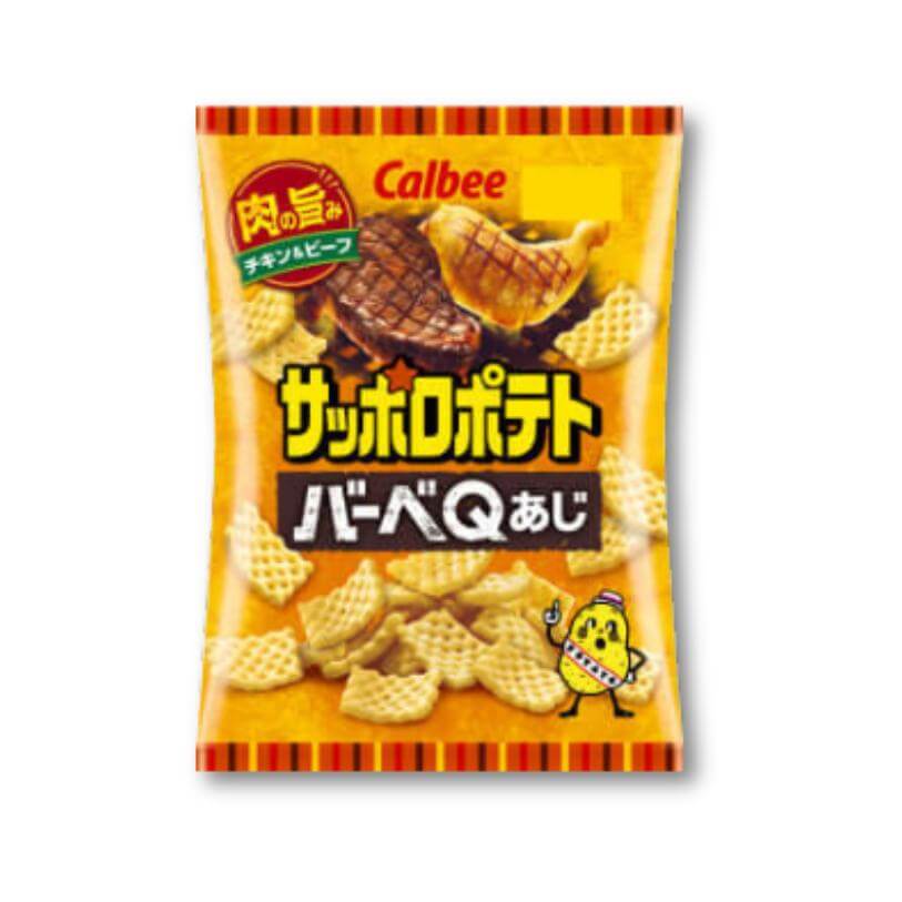 Calbee Sapporo Potato BBQ Chips - Big Chicken & Beef - Konbini Stop