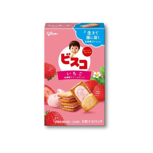 Glico Bisco Cream Biscuit Sandwich - Erdbeere