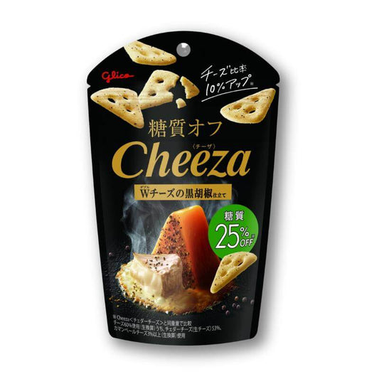 Glico Cheeza Crackers - Double Cheese Black Pepper Cheddar & Camembert - Konbini Stop