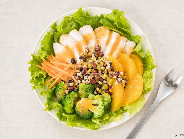<h1>Chicken, Beans, Grains, and Orange Power Salad</h1>