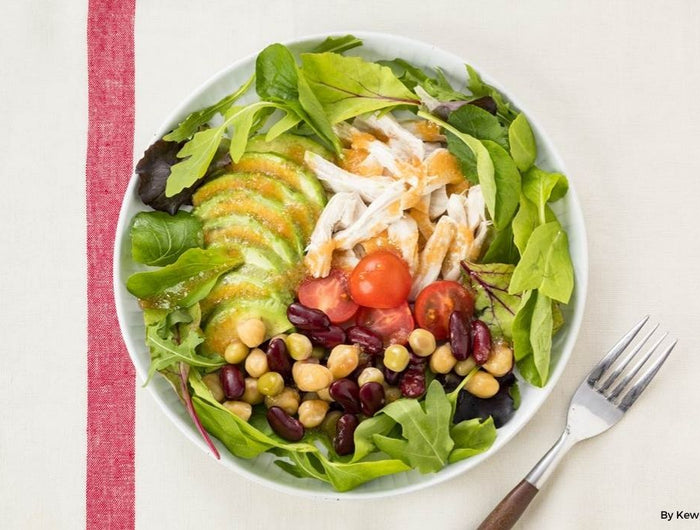 <h1>Steamed Chicken, Bean, and Avocado Power Salad</h1>