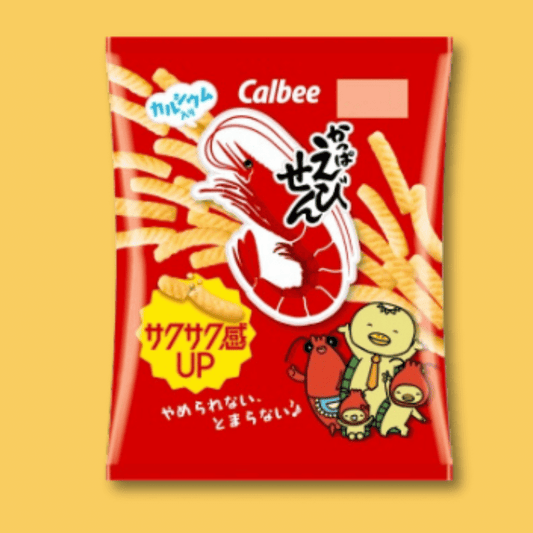 Individual pack of Calbee Kappa Ebisen shrimp snacks