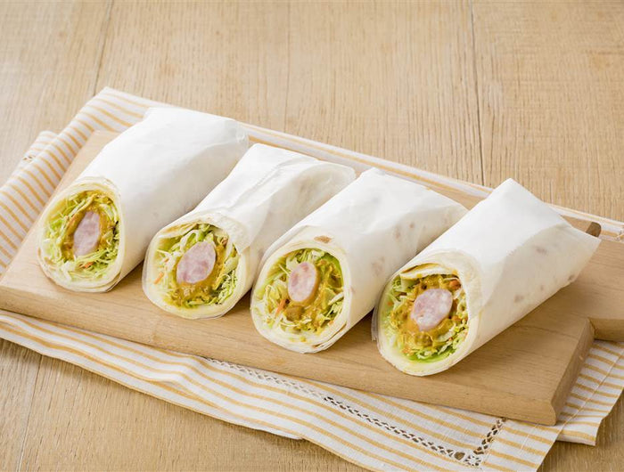 <h1>Curry Sausage & Cabbage Salad Wrap with Kewpie Spread</h1>